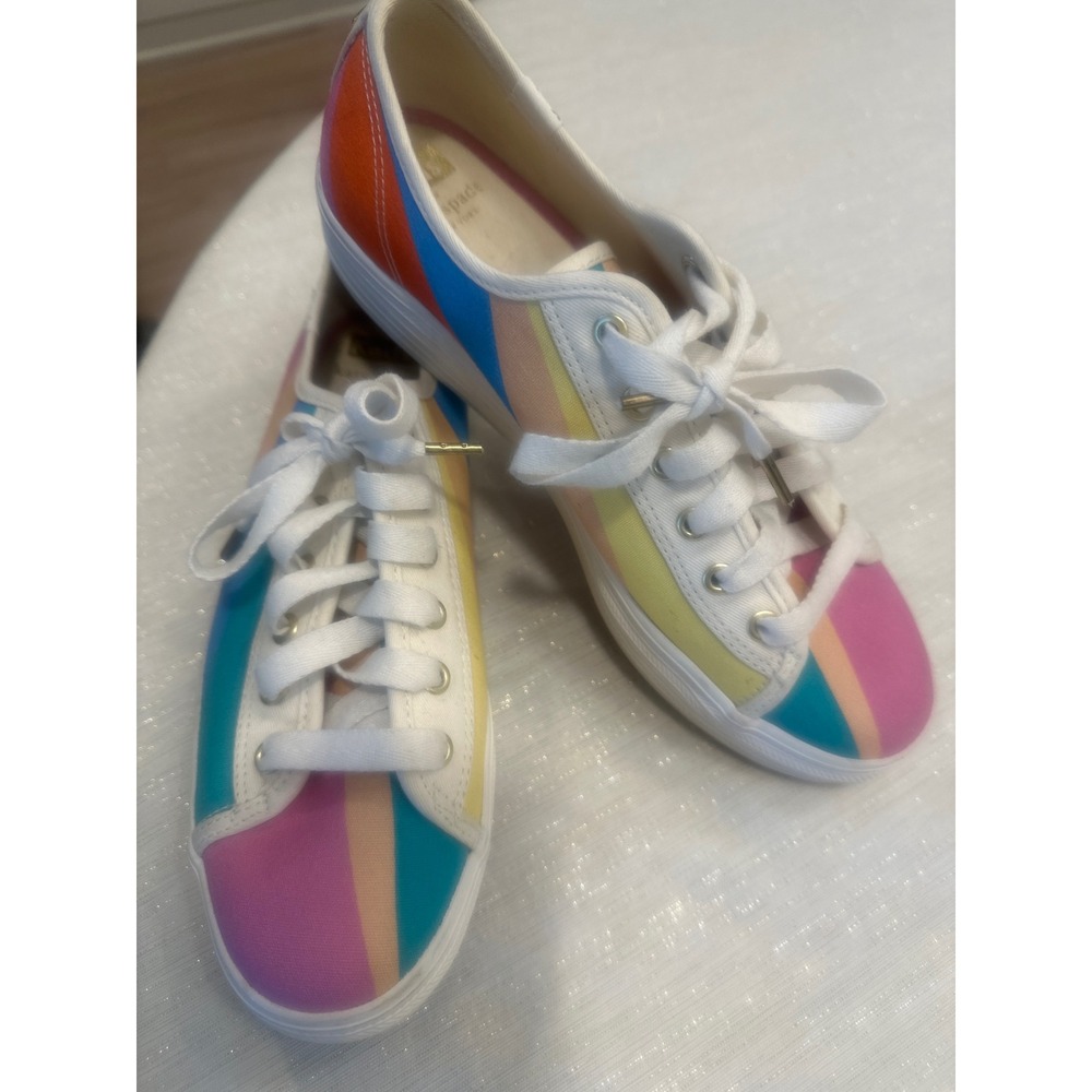 Keds x Kate Spade New York Multi Color Stripe Canvas Sneakers Womens  8.5
